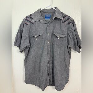 Vtg Pendleton Men's High Grade Western Wear Short Sleeve Snap Shirt USA XL